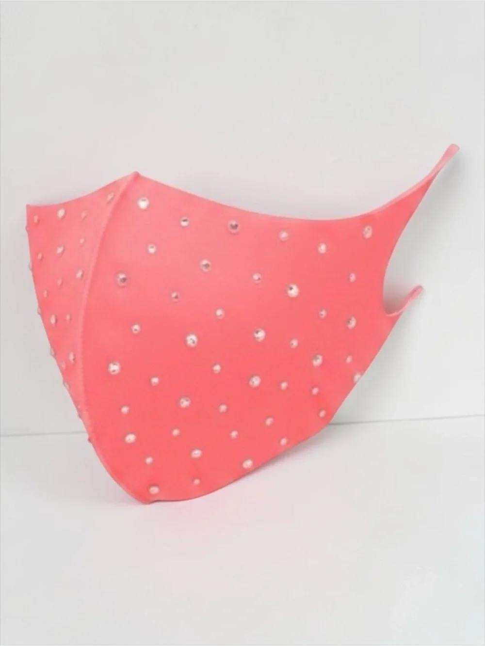 Coral Pink Rhinestone Face Mask Crystal Bling Sparkle Reusable NWT